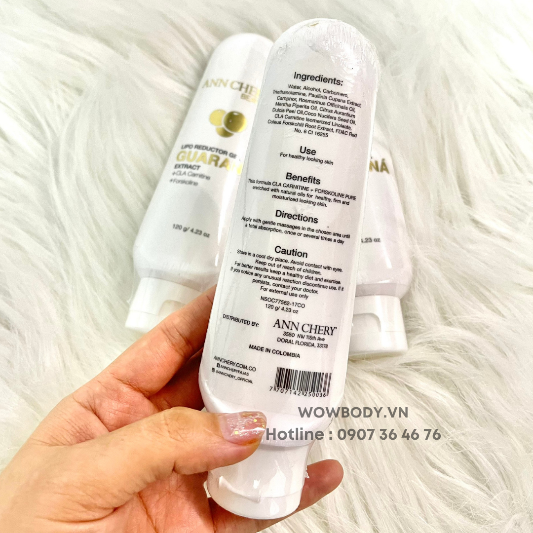 Kem tan mỡ guarana ann chery 120gr