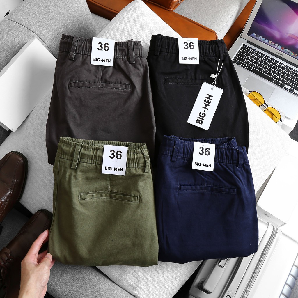 Quần short kaki nam ống đứng bigsize lưng thun đủ màu - 70-130kg