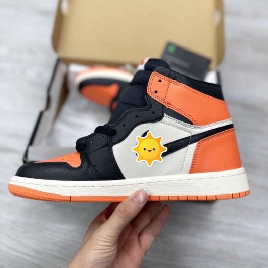 Giày thể thao, giày air jordan 1 Shattered Backboard, giày jordan đen cam cổ cao nam nữ phong cách thời trang