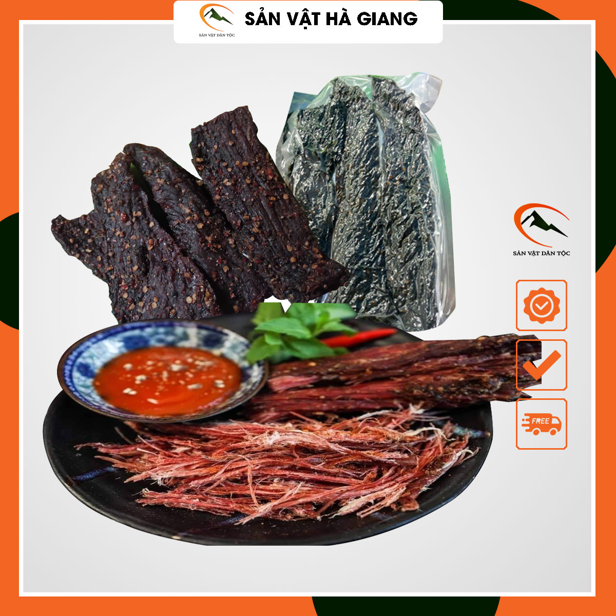 Thịt trâu gác bếp tây bắc túi 500g, khô bò miếng thịt trâu siêu ngon nhà làm.
