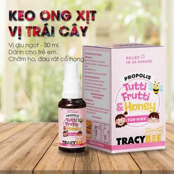 [TRACYBEE] Keo ong xanh BRAZIL vị trái cây dạng xịt hỗ trợ trị ho viêm họng dành cho trẻ em trên 12 tháng tuổi