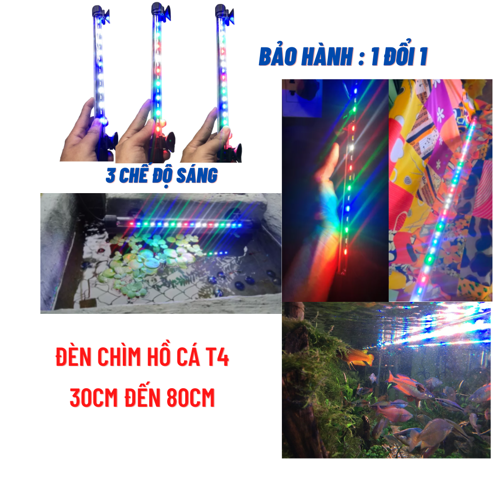 Đèn bể cá 20cm - 1200cm loại chìm đổi màu dành cho bể cá cảnh bể thủy sinh