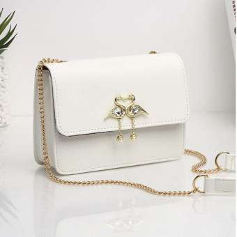 Túi Đeo Chéo 2 Con Hạc - Màu Trắng