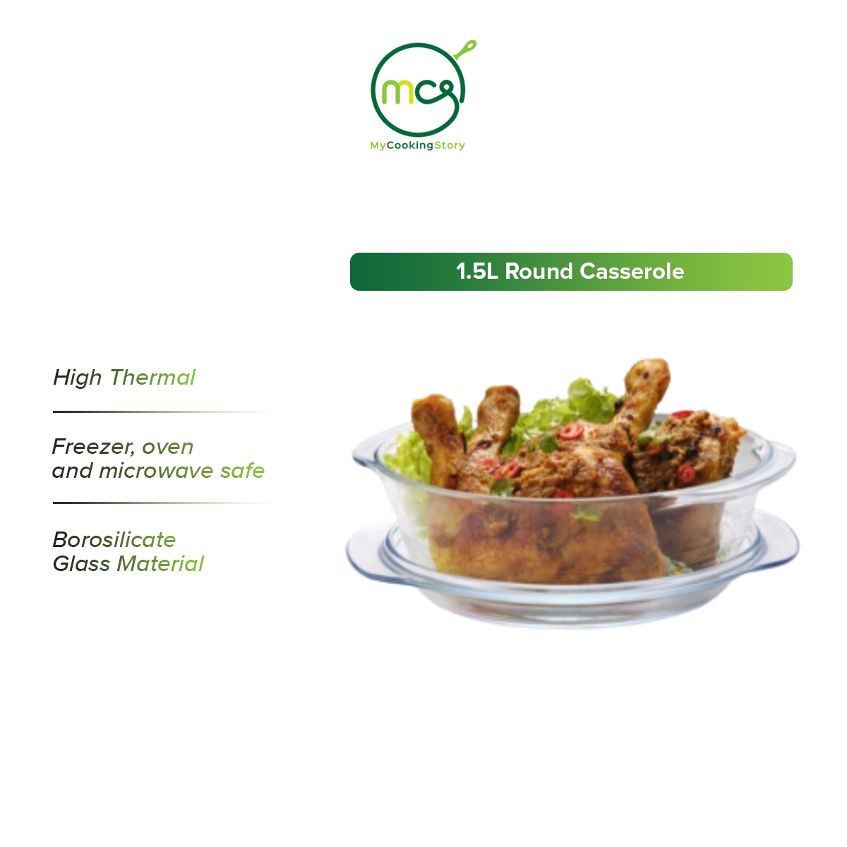 Gambar My Cooking Story   Klassique 1.5L Round Casserole with Lid