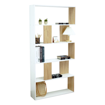Kệ sách 5 tầng trắng vân gỗ Mitavo K100