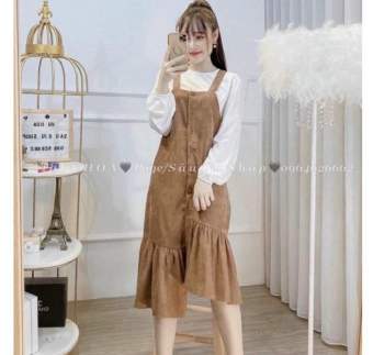 XÉT VÁY BẦU YẾM NHUNG CÔNG SỞ - ĐẦM BẦU XINH THU ĐÔNG THIẾT KẾ DÀI TAY