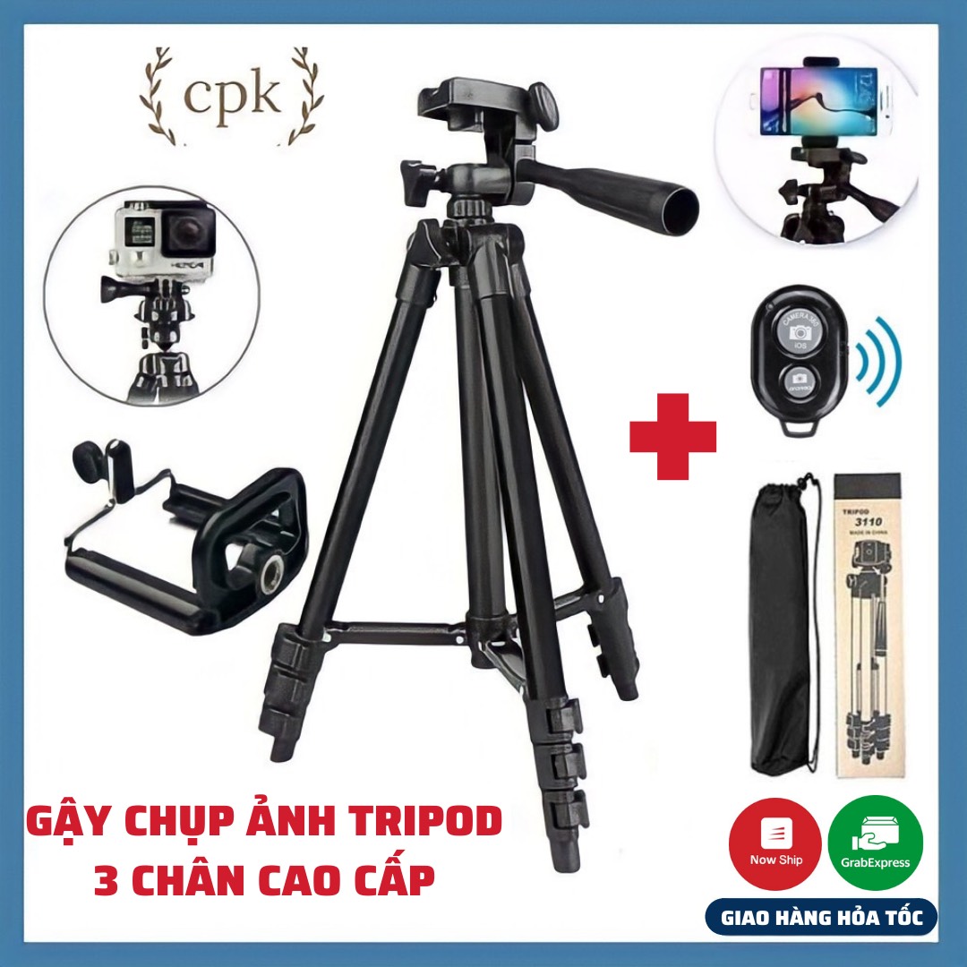 Gậy chụp ảnh 3 chân TRIPOD CAO CẤP, giá đỡ quay phim, chụp ảnh, livestream tự sướng M3110 - M3120