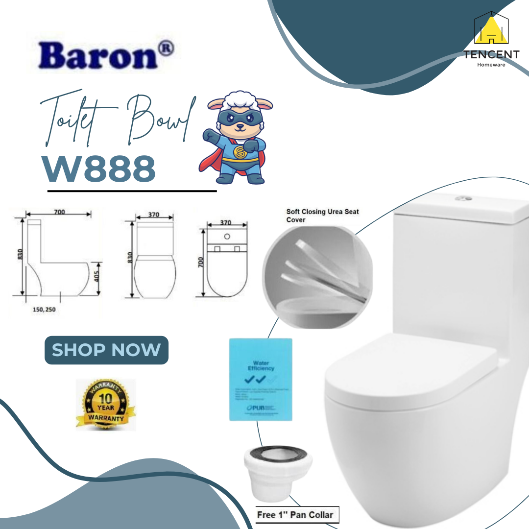 Baron W888 1-Piece Toilet Bowl