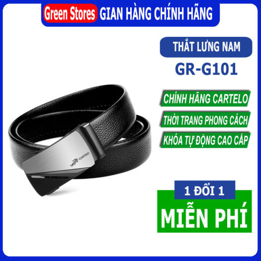 Thắt lưng nam CARTELO- G101 rộng 3.5Cm DÀI 120Cm, dây nịt nam Cartelo cao cấp khóa hợp kim , da 2 lớp mềm mại.-[Dây lưng nam, thắt lưng da cá sấu, thắt lưng nam da bò thật, dây lưng nam cao cấp full hộp-[green store]