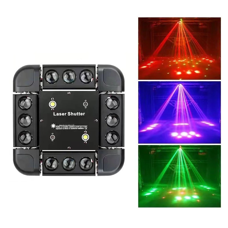 Đèn moving 12 mắt vuông - đèn ma trận thích hợp làm trung tâm quán bar , vũ trường , club.