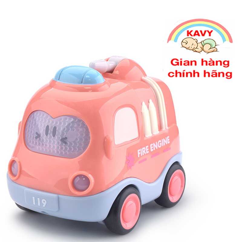 Bộ đồ chơi ô tô quán tính có đèn và nhạc mô tả xe cứu hỏa, cứu thương, cảnh sát, taxi đẹp và dễ thương