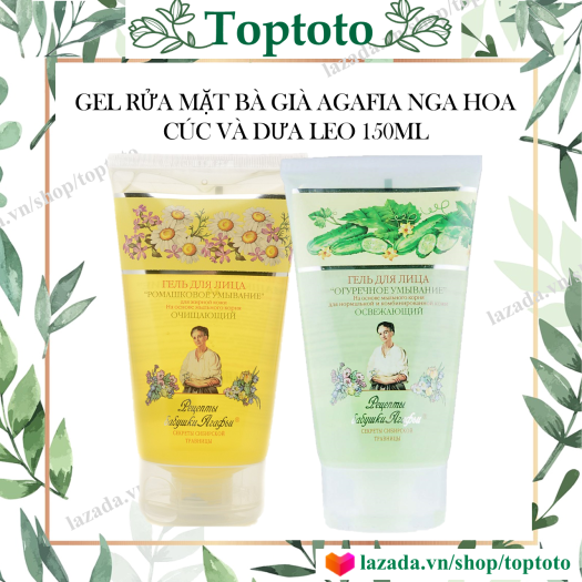 Sửa rửa mặt bà già Nga. Dưa leo và bông cúc.