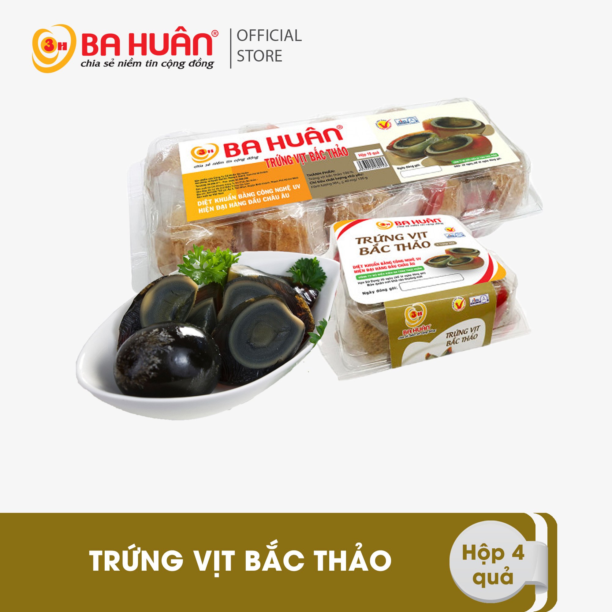Trứng bắc thảo ba huân - hộp 4 quả