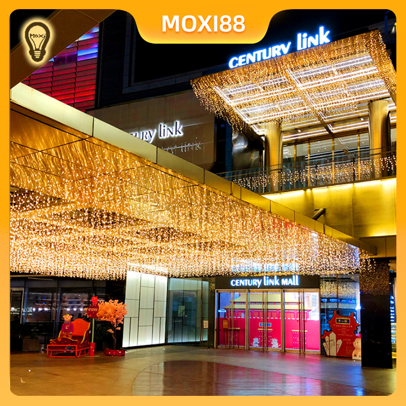 [GIÁ DÂY CHƯA KÈM BỘ NGUỒN ]  Dây Đèn Chớp Nháy Thả Treo Rèm Mành Cửa Dài 4m Đèn LED Giọt Nước Trang Trí Lễ Cưới Tiệc Sinh Nhật Ngoài Trời Ngày Tết Khách Sạn Nhà Hàng