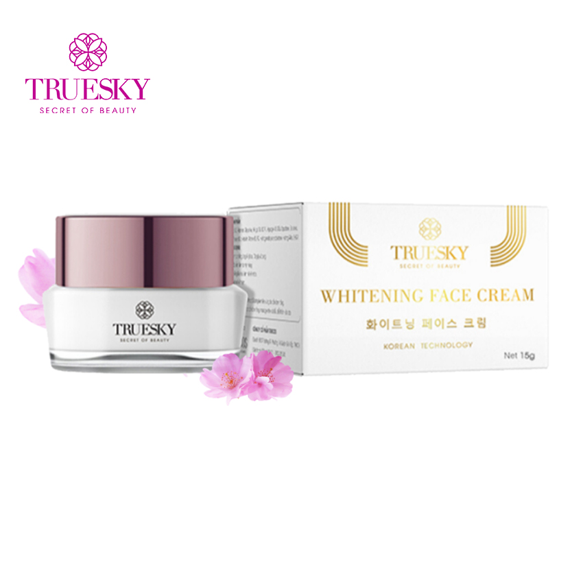 Kem dưỡng trắng da mặt cao cấp Truesky dạng lotion chiết xuất ngọc trai chính hãng 15g - Whitening Face Cream