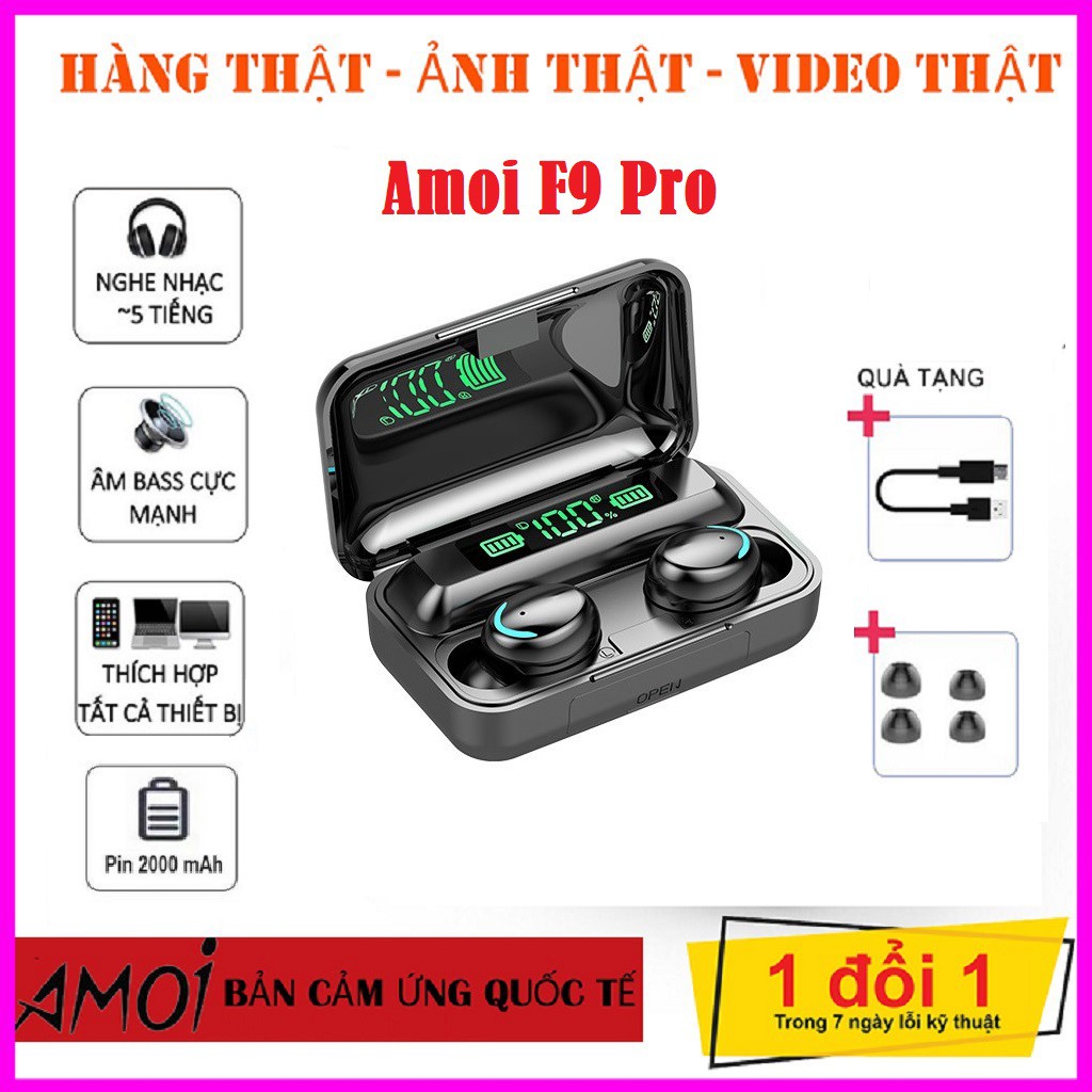 Tai nghe bluetooth amoi f9 tws 5.0 bản quốc tế tai nghe bluetooth true wireless amoi f9 5.0 cảm ứng vân .tay nơi bán tai nghe bluetooth 5.0 amoi f9 tai nghe bluetooth true wireless amoi f9