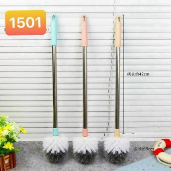 Combo 2 CỌ BÀN CHẢI CHÀ RỬA BỒN CẦU TOILLET CÁN INOX DÀI 42CM ĐẦU TRÒN CAO CẤP - N126