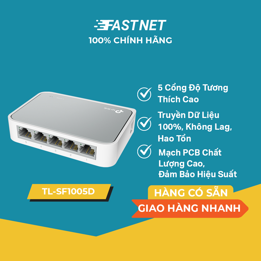 Bộ chia tín hiệu tp-link tl-sf1005d switch để bàn 5 cổng 10/100mbps - hãng phân phối chính thức