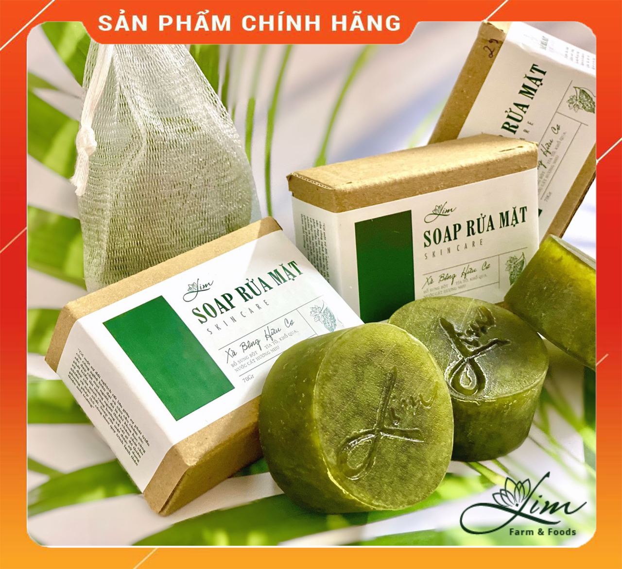 SOAP rửa mặt khổ qua, sữa rửa mặt khổ qua, xà bông khổ qua LIM - mướp đắng, tía tô, hương nhu - 100% thiên nhiên