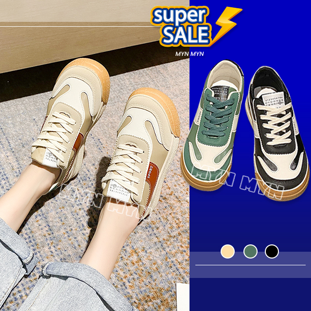 Giày thể thao nữ Ulzzang bata đế bánh mì độn đế canvas vintage conver cute