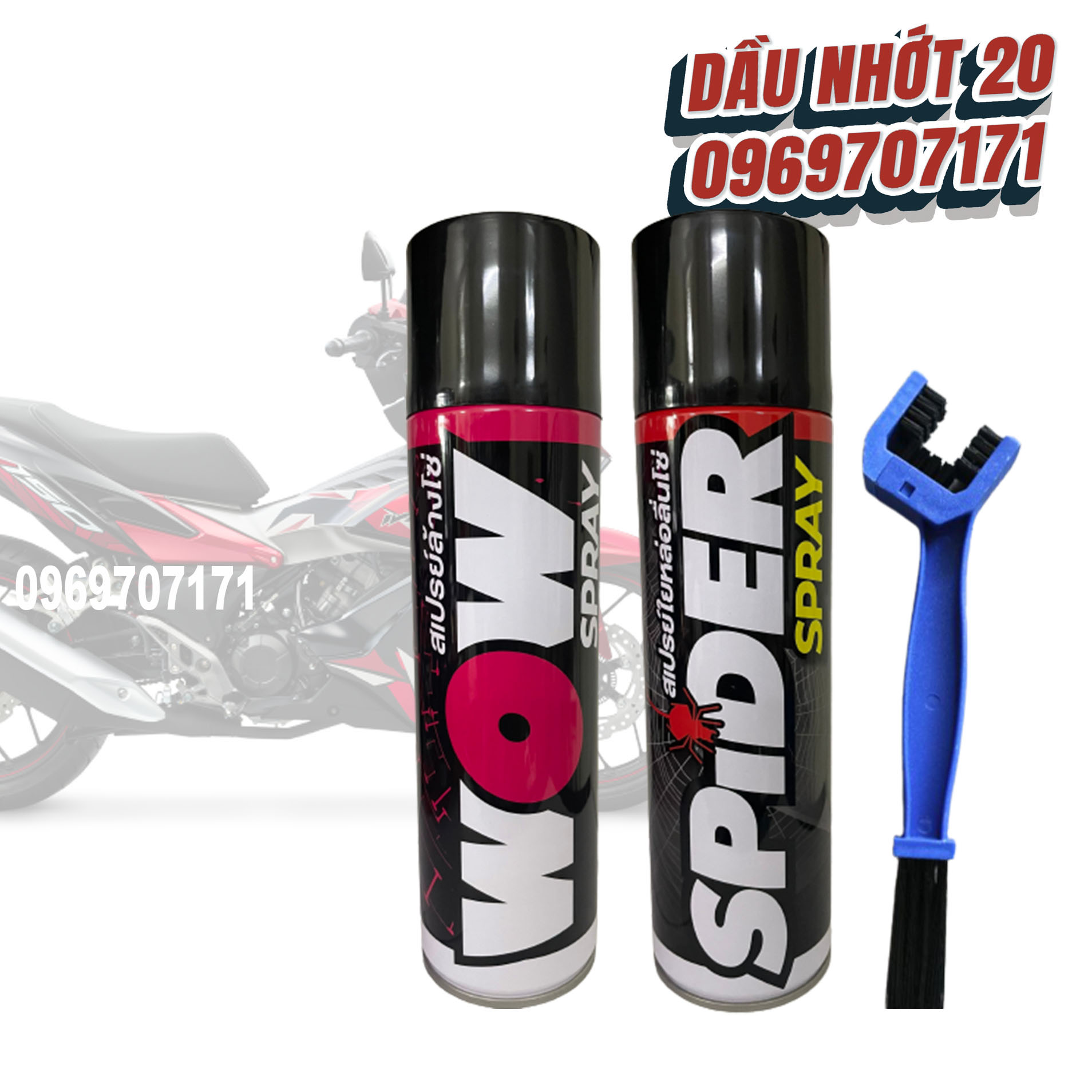 Combo vệ sinh sên + dưỡng sên WOW + Dưỡng sên repsol