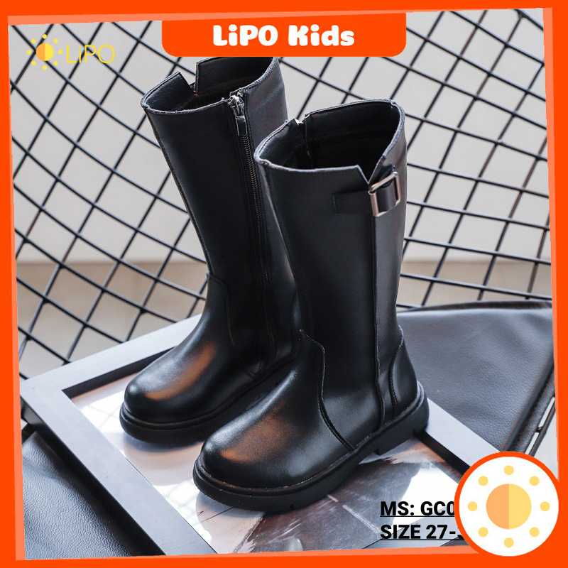 Giày boot cho bé gái- boots dài cao cổ phong cách cá tính - gc038
