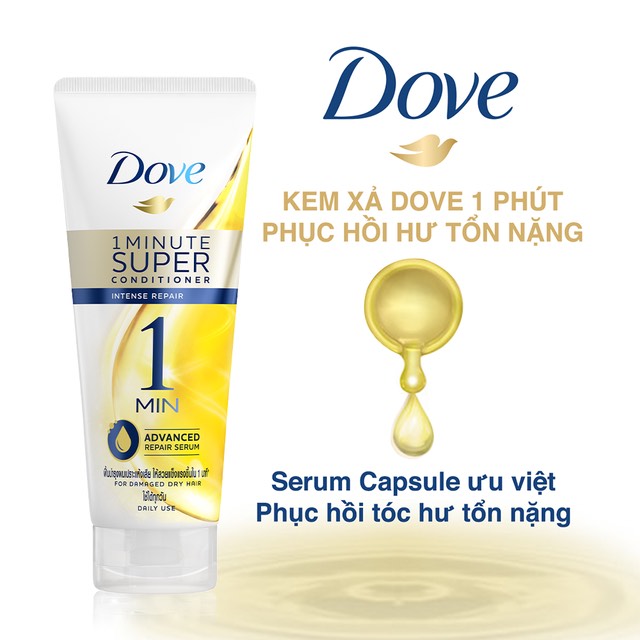 Kem xả Dove Phục Hồi Tóc 1 Phút Siêu Dưỡng 180ml
