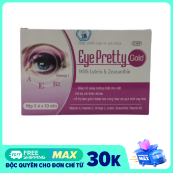 Viên uống bổ mắt EYE PRETTY GOLD - Bổ sung Lutein, Zeaxanthin, vitamin E, vitamin A - Hộp 30 viên