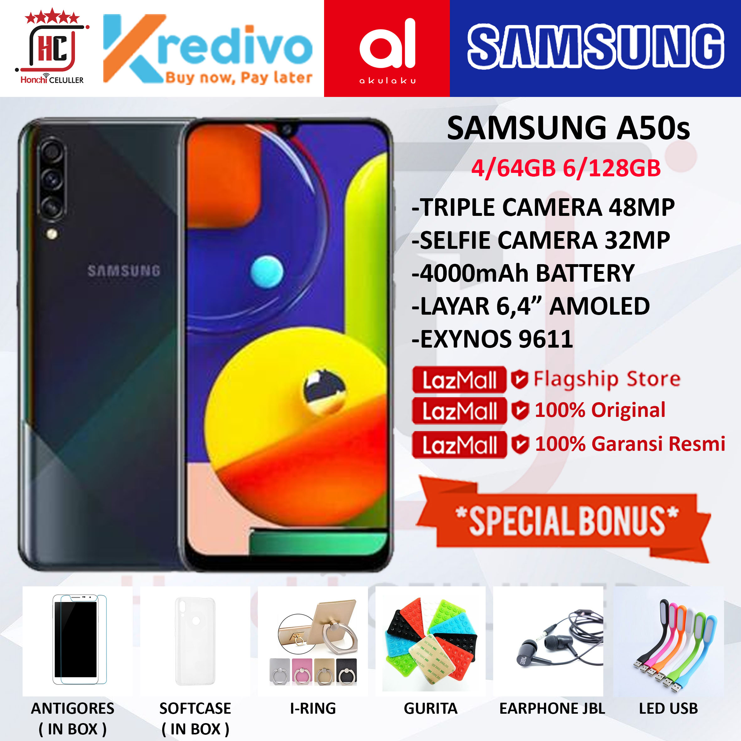 SAMSUNG A50s 4/64GB GARANSI RESMI ORIGINAL FULL BONUS Harga  3,600,000 Ringgit*Penghantaran Percuma