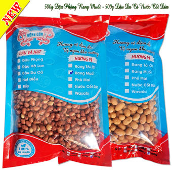 Combo 1Kg Gồm 2 Vị: Đậu Phộng Rang Muối / Da Cá Nước Cốt Dừa / Hà Lan Muối / Kẹo Dâu Tây / Kẹo Dâu Tằm / Bắp Sấy Tỏi Ớt  Rồng Con - Đồ ăn vặt, đậu và hạt