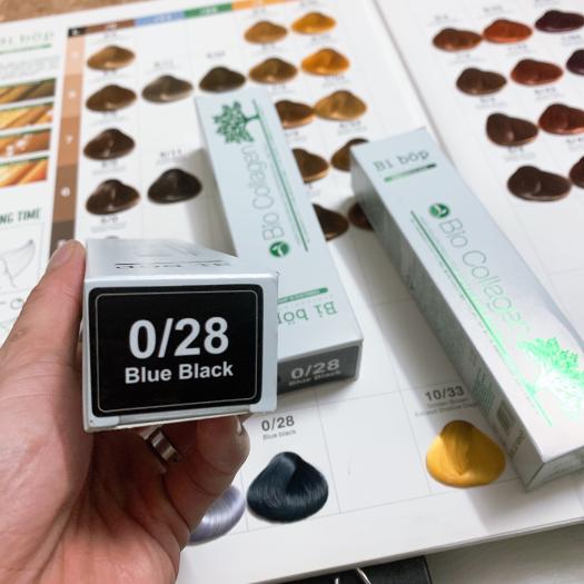 Nhuộm tóc màu Xanh Đen Blue Black mix 0/28