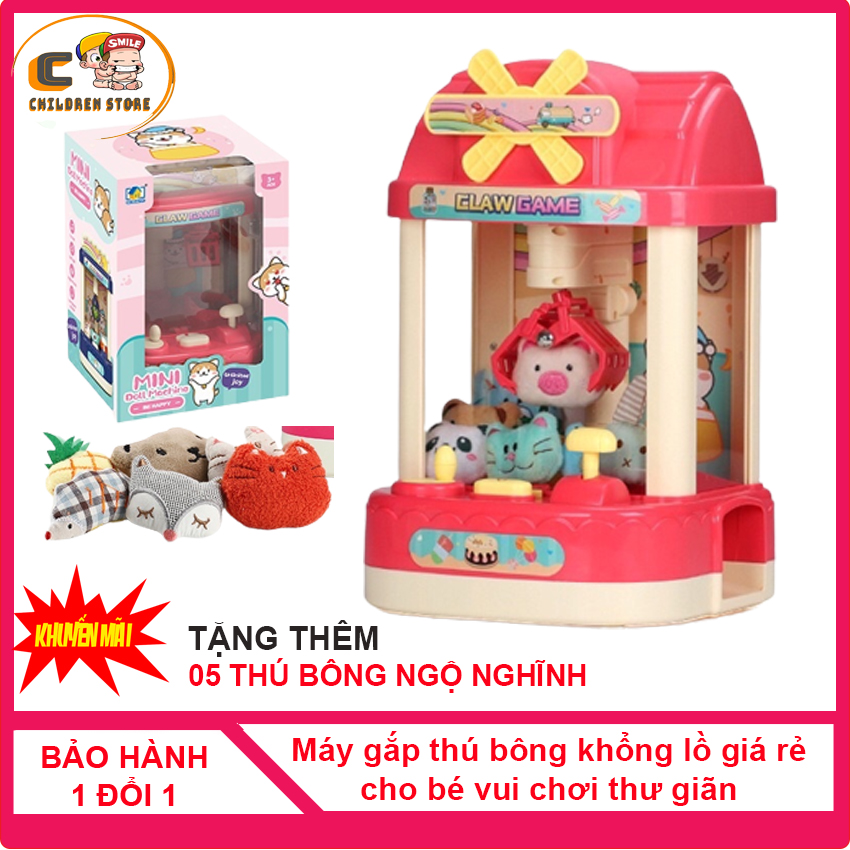 [XẢ KHO] Đồ chơi máy gắp thú nhồi bông mini giá rẻ loại lớn cho bé Children Store, Kèm sạc USB, 11 gấu bông, có phát nhạc và đèn phát sáng giúp bé có những phút vui chơi thoải mái, giảm stress sau giờ học căng thẳng