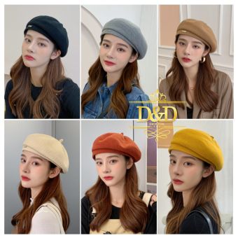 Mũ nón nồi beret nữ vải len nhiều màu