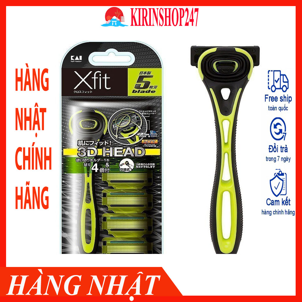 Set dao cạo 5 lưỡi kép xfit kai - hộp dài hàng nhật