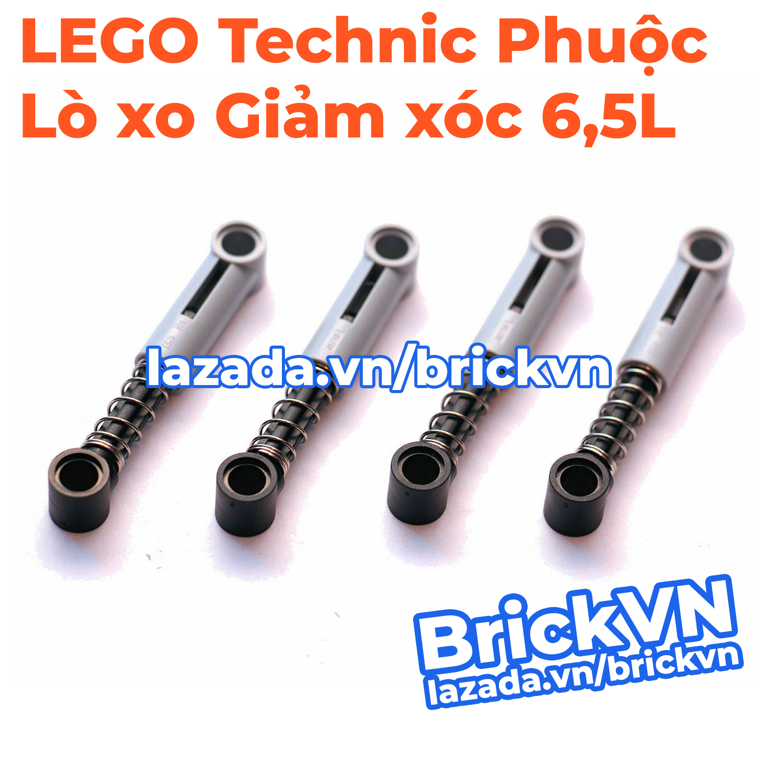 [4 Cái] LEGO Technic Phuộc Nhún Lò Xo Giảm Xóc 6.5L Xám Nhạt ID 76138, 731c06