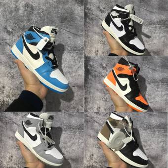 Giày thể thao Jordan 1 cổ cao các màu đen xám xanh Hot trend nam nữ, Giày sneaker JD1 Jodan 1 cao cổ dùng đi học đi chơi