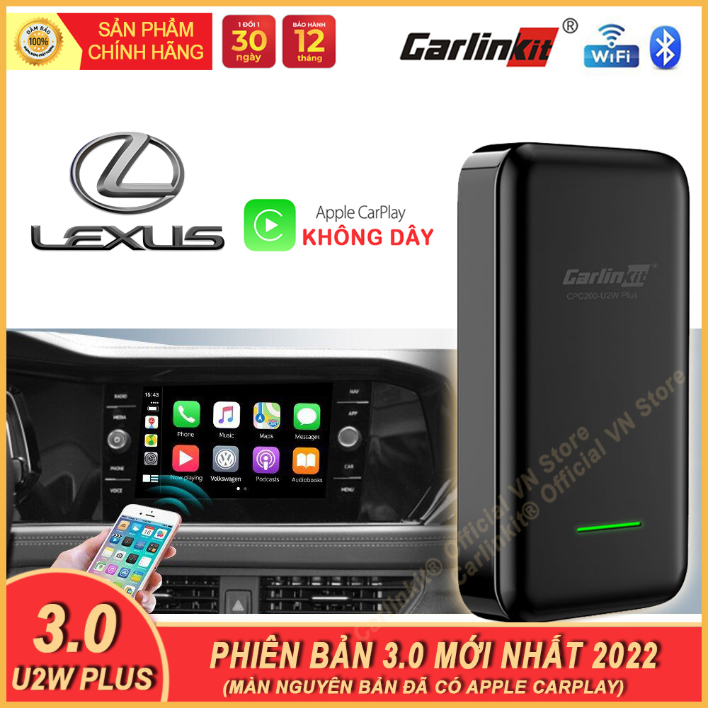 -Carlinkit 3.0 U2W Plus -Bộ Adapter chuyển đổi Apple Carplay cắm dây sang Apple Carplay không dây