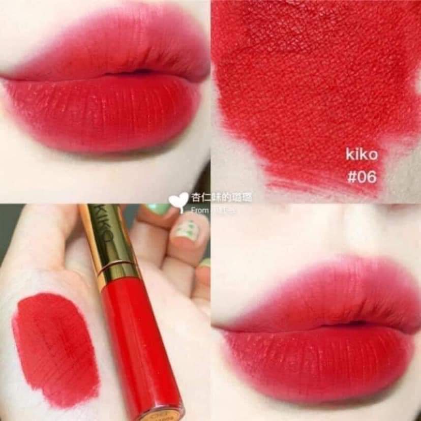 Son môi lì Kiko Sicilian Notes Liquid Lip Colour Duo (2 đầu)-son môi siêu lì lâu trôi không khô môi