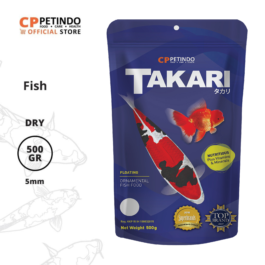 CPPETINDO CP Koi 5mm Fish Food -1kg Pakan Ikan Koi 5Mm Pakan Ikan