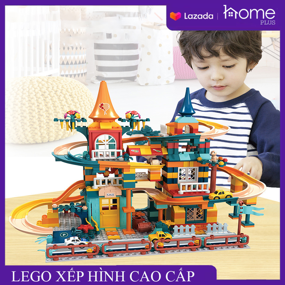 Đồ chơi trẻ em, đồ chơi xếp hình, xếp hình lâu đài cùng đường ray ô tô cho bé trai và bé gái, giúp các bé phát triển tư duy và trí tuệ 1 cách toàn diện.