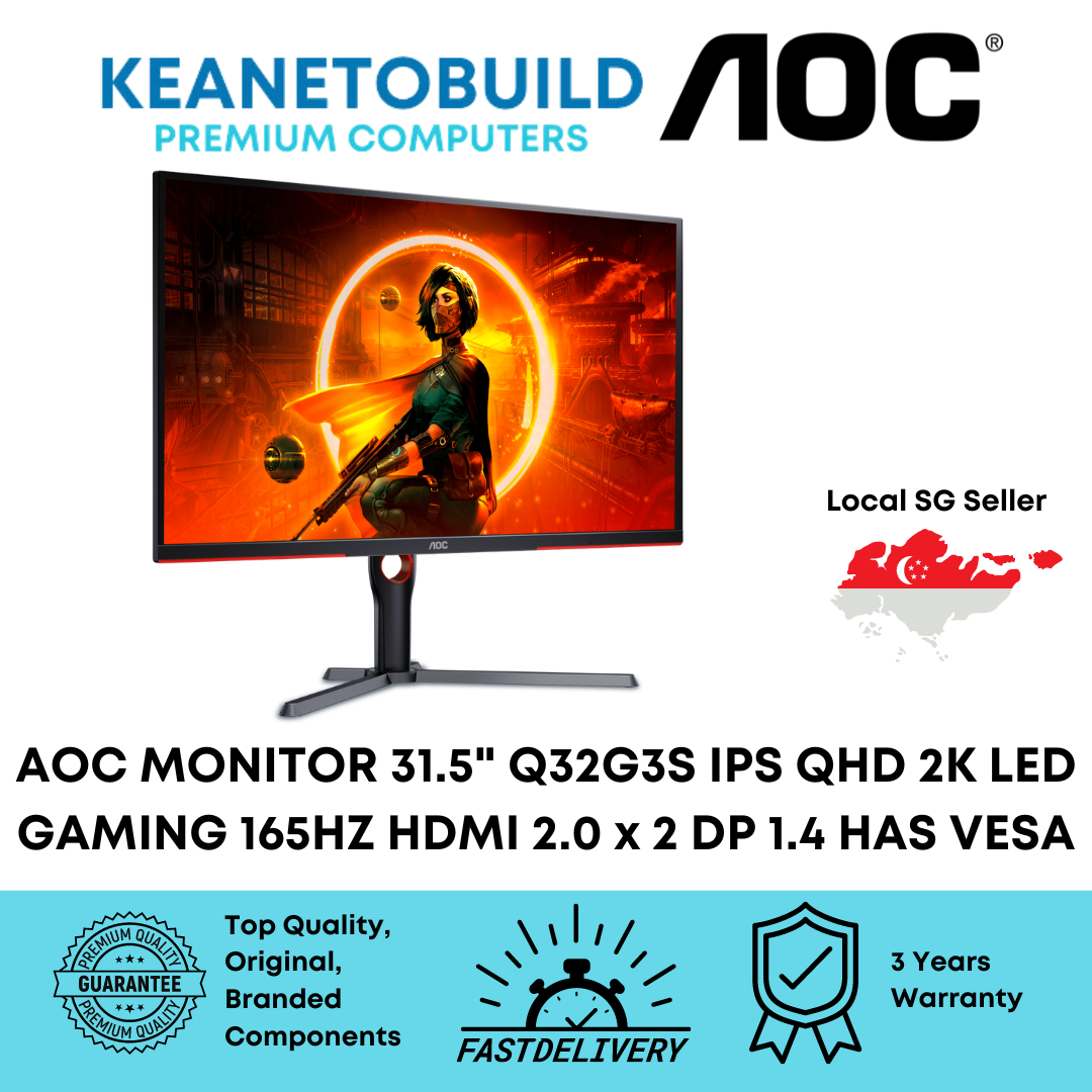 Aoc Q32G3S Qhd 165Hz Hdr10 Gaming Monitor 2X Hdmi Dp1