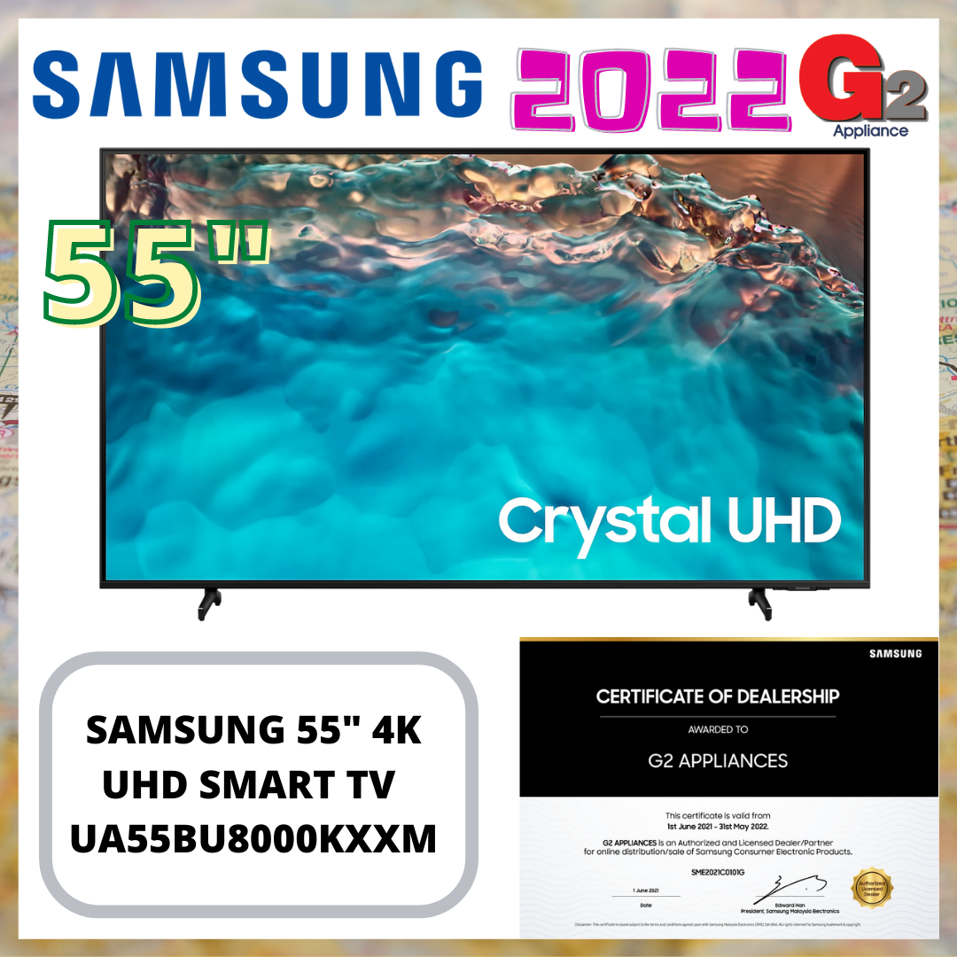 Samsung (Authorised Dealer) 55\'+String.fromCharCode(34)+\' Crystal UHD 4K Smart TV UA55BU8000 - Samsung Warranty Malaysia