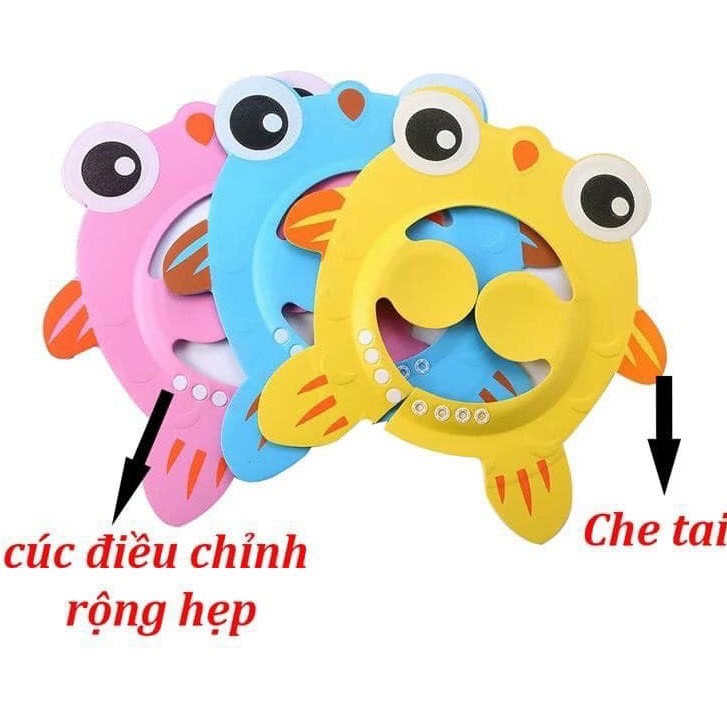 Mũ gội đầu cho bé hình cá chắn nước, chắn bọt bắn mắt bé