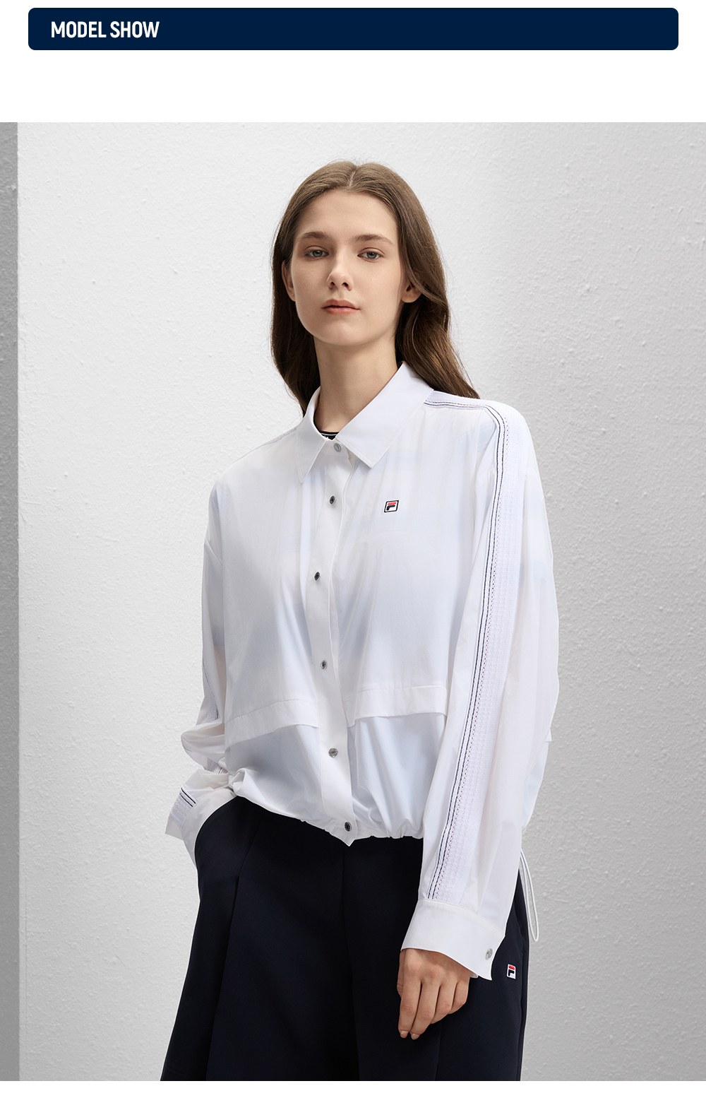 FILA CORE LIFESTYLE MH1 DNA-FRENCH CHIC Women Woven Shirt (White)