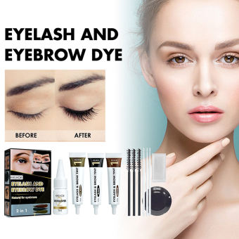 Thuốc nhuộm lông mày đặt 2 trong 1 lông mi và thuốc nhuộm lông mày thiết lập chống mồ hôi và không có Smudge