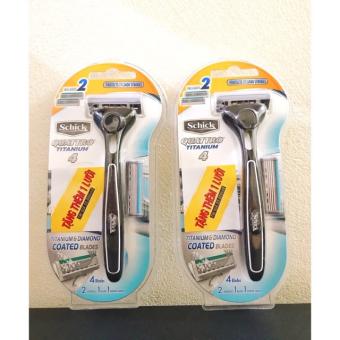 Dao Cạo Râu SCHICK QUATTRO TITANIUM 4 lưỡi (Tặng Thêm 1 lưỡi  giá 25k)