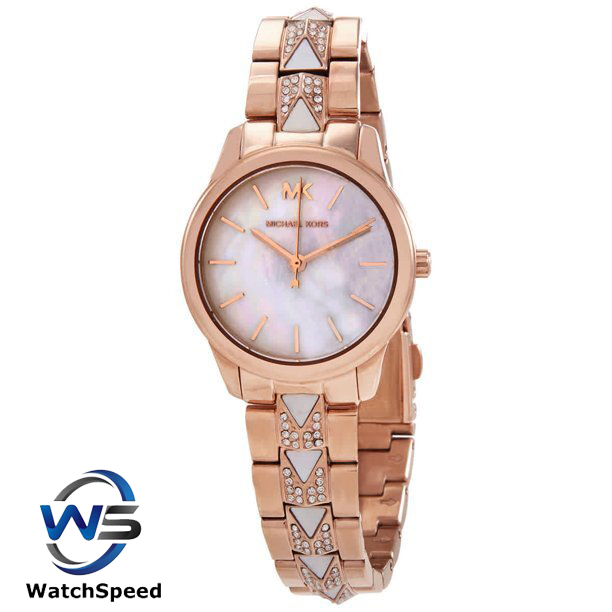 Michael Kors Runway Mercer Watch MK6856 Rose Gold Tone Pink