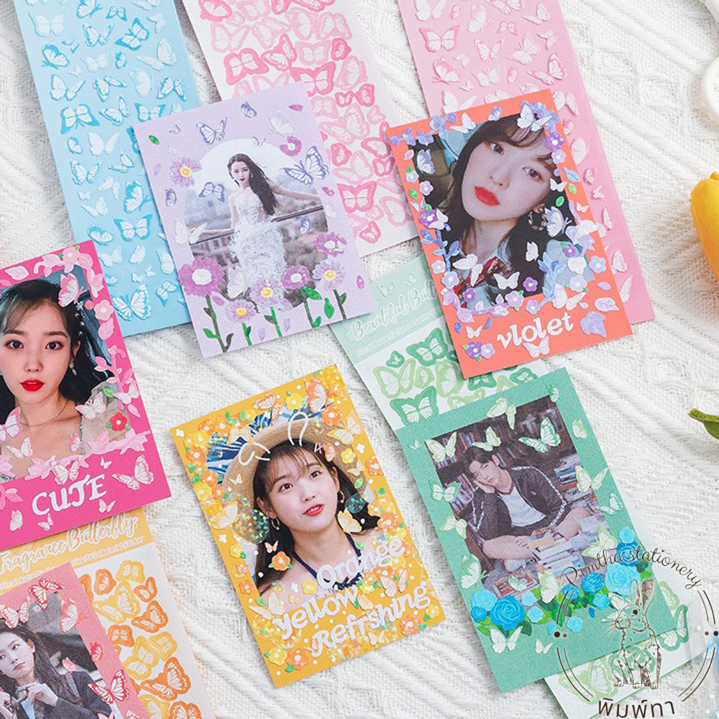 Sticker dán trang trí toploader, bulletjournal hình bướm