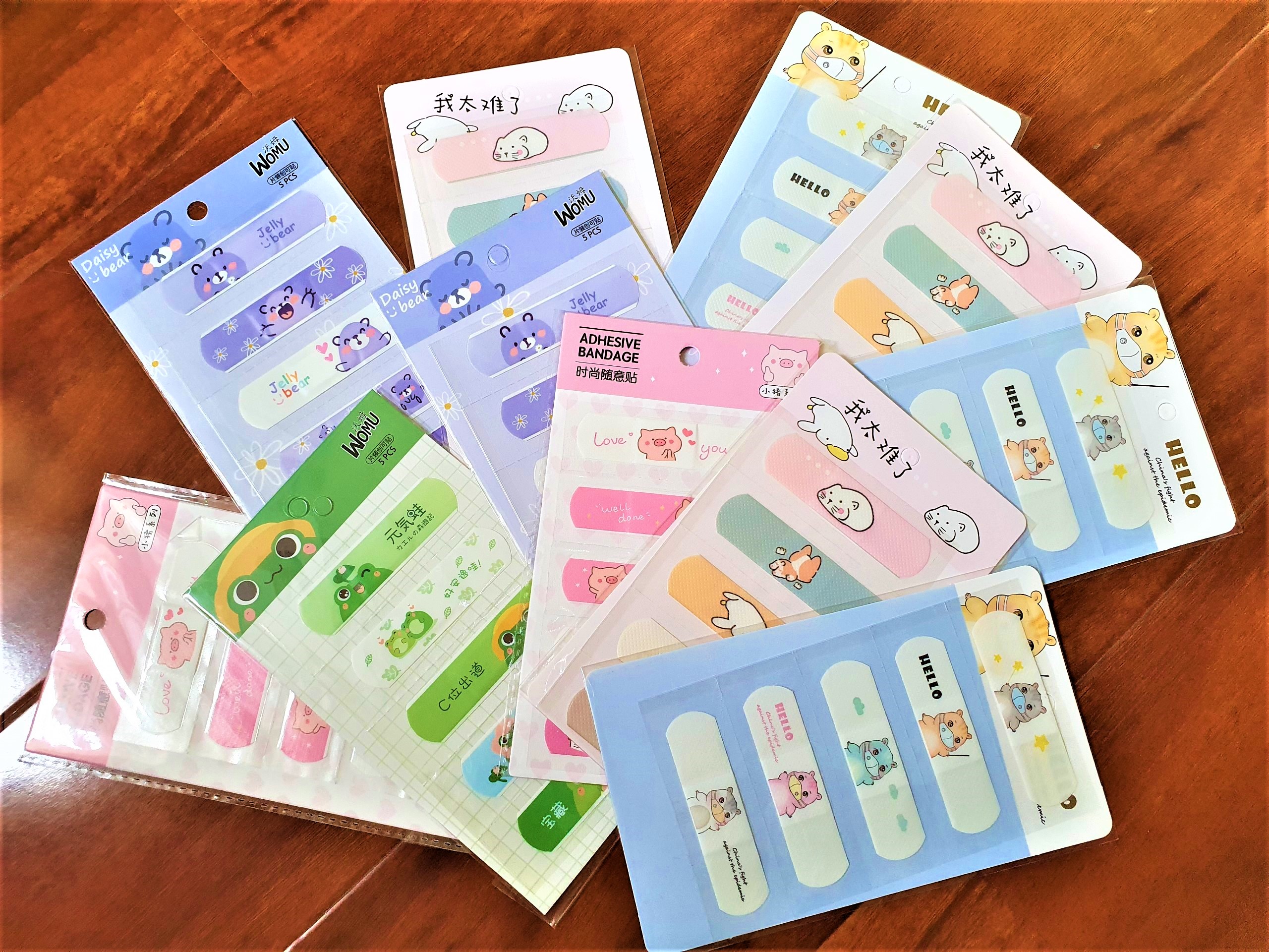 Set băng cá nhân hoạt hình phong cách Hàn siêu dễ thương, 1 vỉ băng dán cá nhân, băng keo cá nhân bảo vệ vết thương