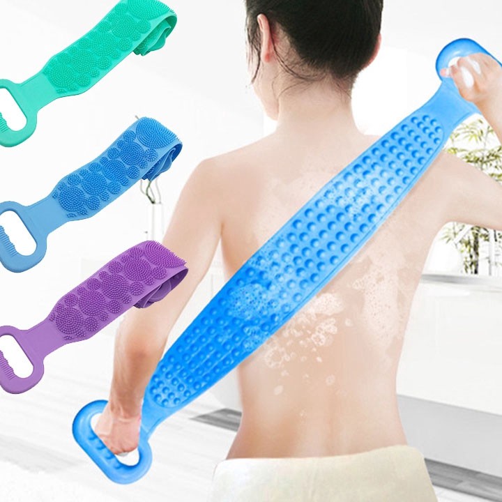 Dây Chà Lưng 2 mặt Bằng Silicone mẫu mới - Đai chà lưng Đai tắm cọ lưng silicon siêu sạch-Dây Chà Lưng 2 mặt Bằng Silicon